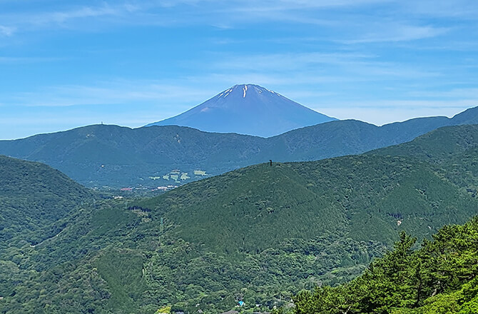明星ヶ岳頂上より望む富士山